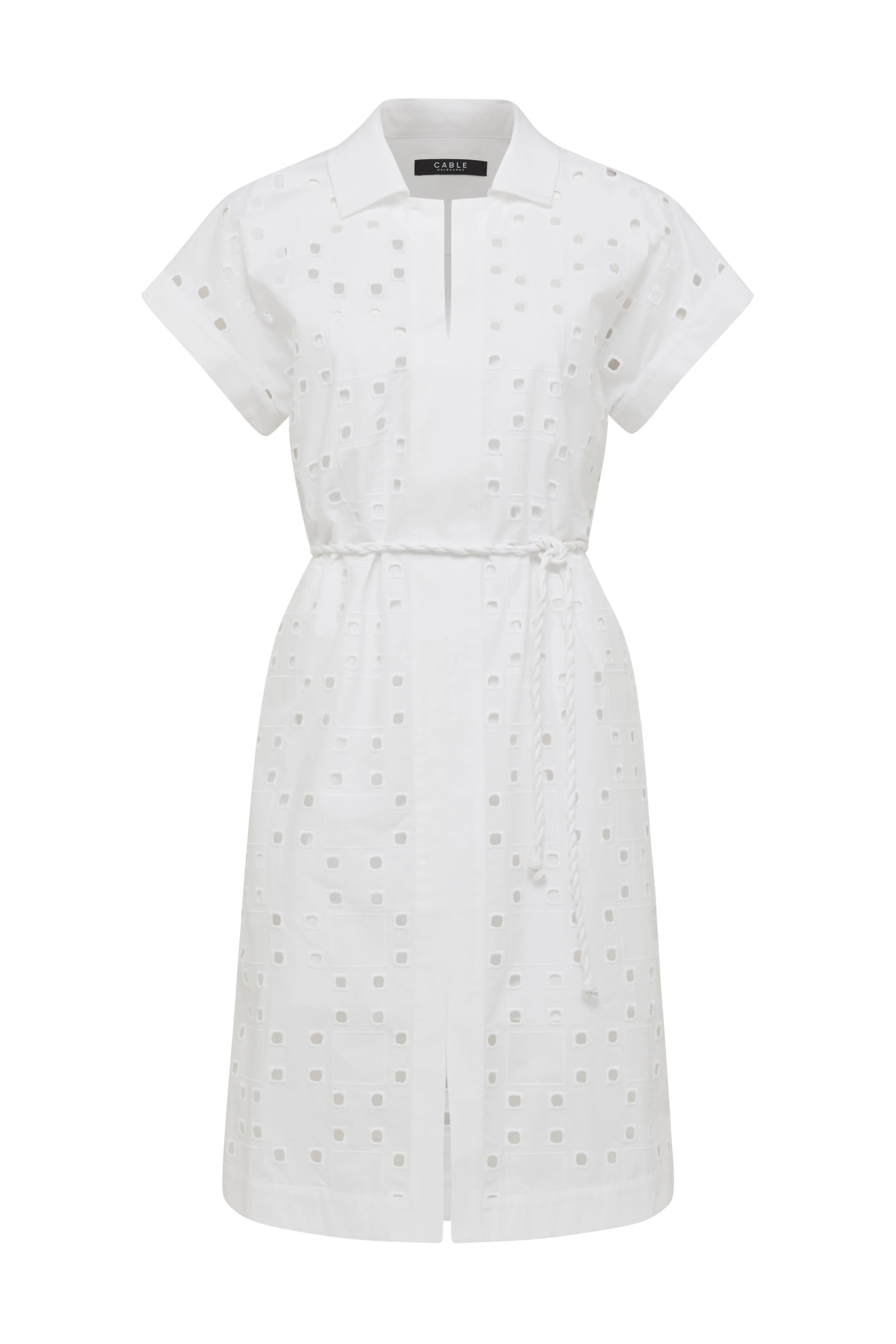 Ally Embroidered Dress  - White