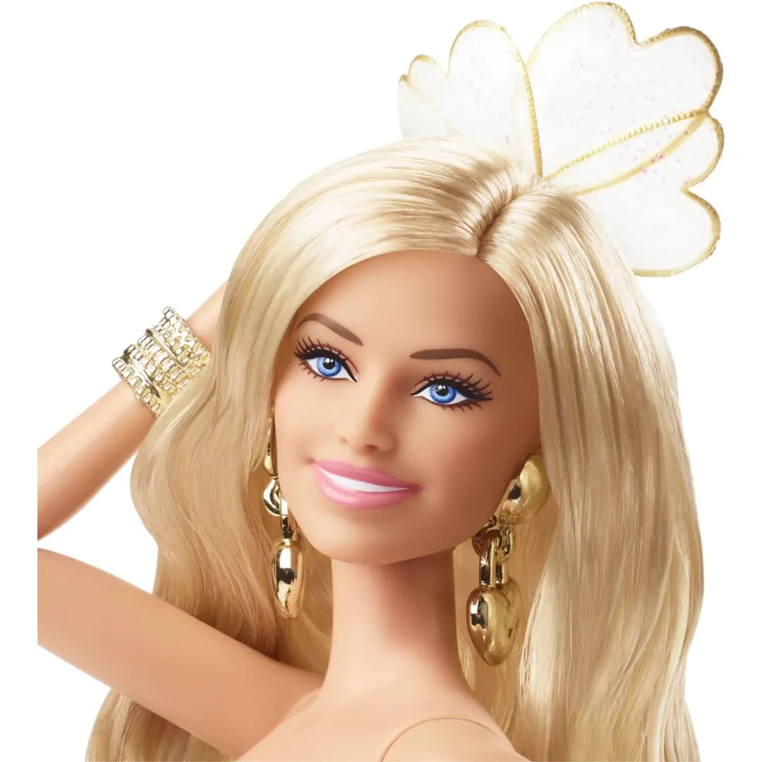 Barbie the Movie Collectible Doll, Margot Robbie As Barbie In Gold Disco Jumpsuit by Mattel