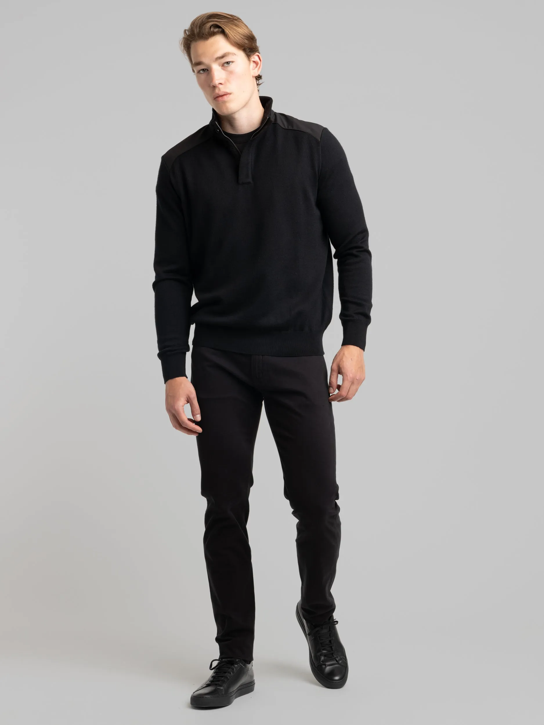 Black Quarter Zip Knit