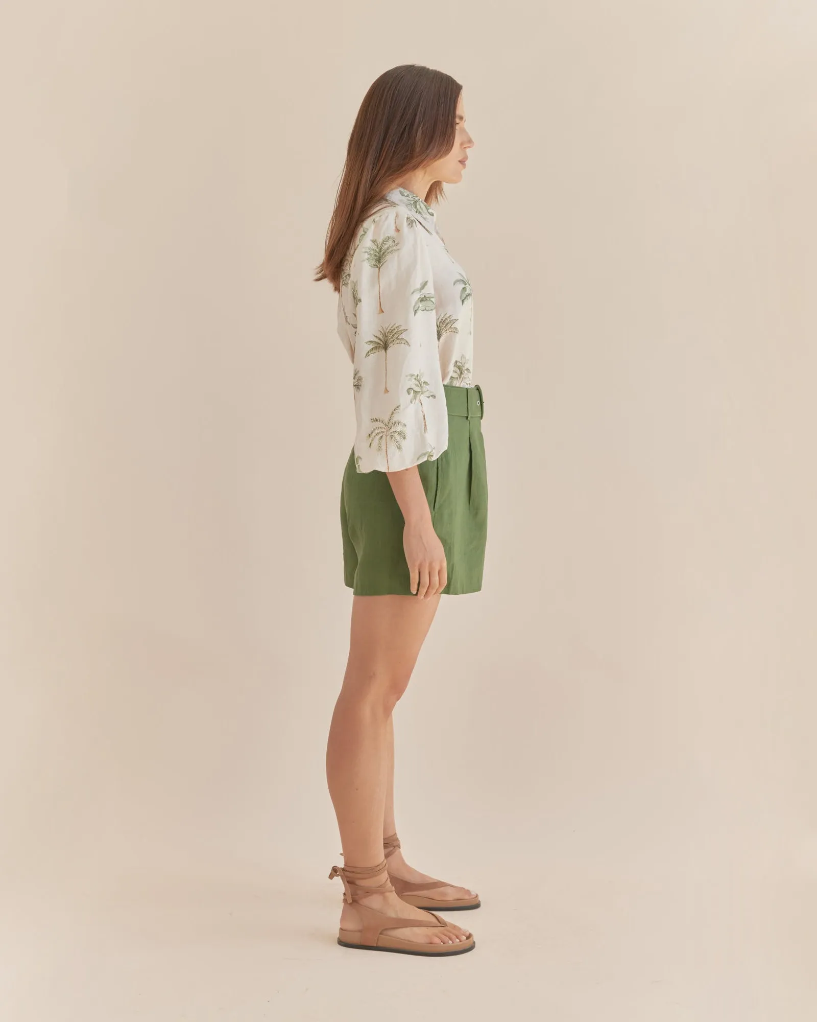 Brydie Linen Short - Verdant