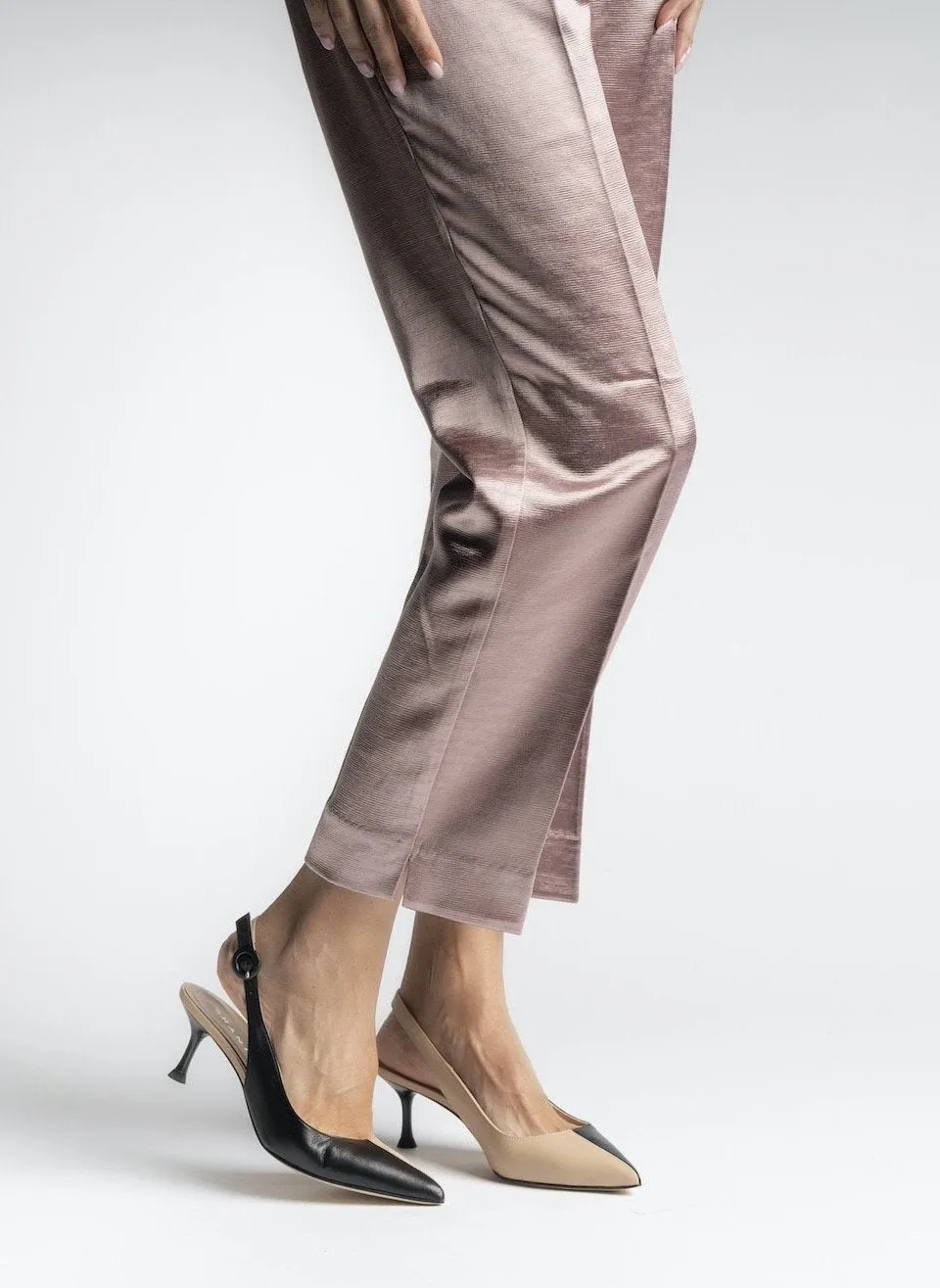 Capretto Two-Tone Sling Back Heeled Shoes