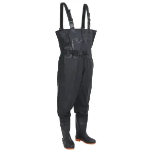 Chest Waders with Boots and Belt Black Size 40