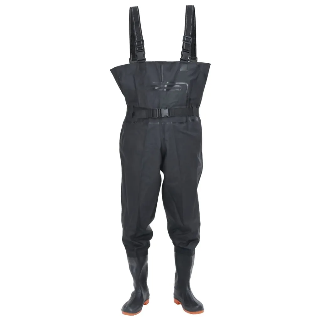 Chest Waders with Boots and Belt Black Size 40