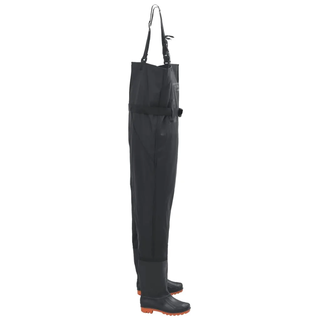 Chest Waders with Boots and Belt Black Size 40