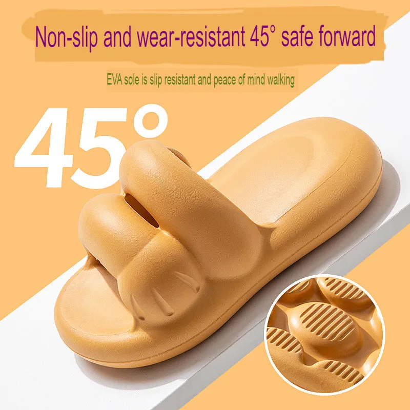 Cute cat claw sandals for women summer thick-soled cartoon student dormitory indoor home silent slippers