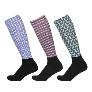 Equine Couture Ladies Lola Padded Knee Hi Boot Socks - 3 Pack