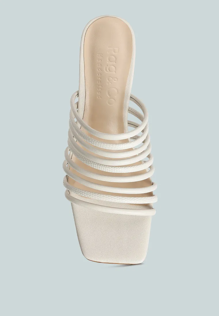 Fairleigh Off White Strappy Slip On Sandals