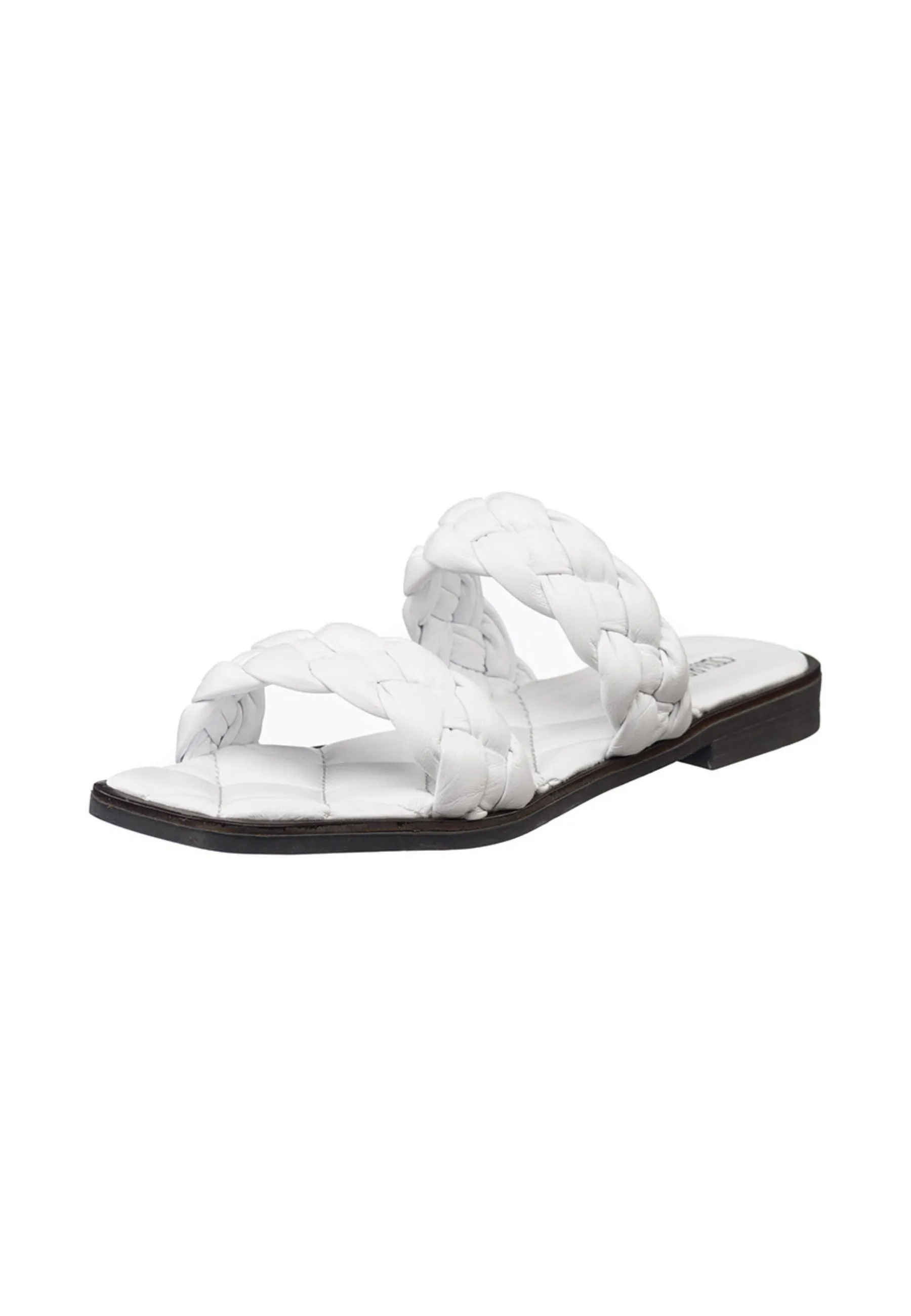 High quality soft leather flat Sole Sandals - White