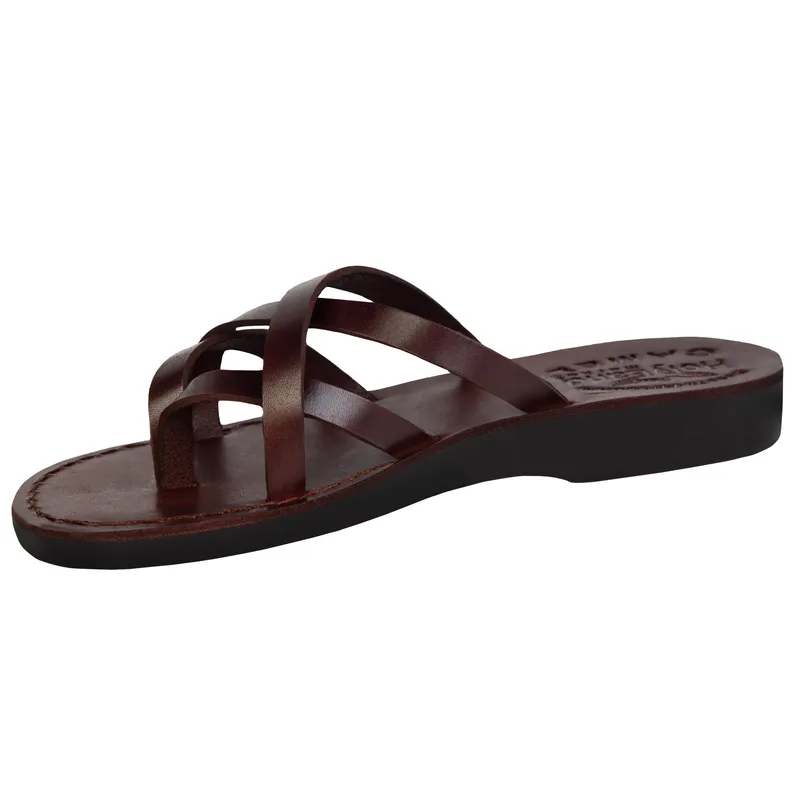 Holy Land Market Men/Women Biblical Jesus Leather Sandals/Slides From Jerusalem (Jerusalem Style I)