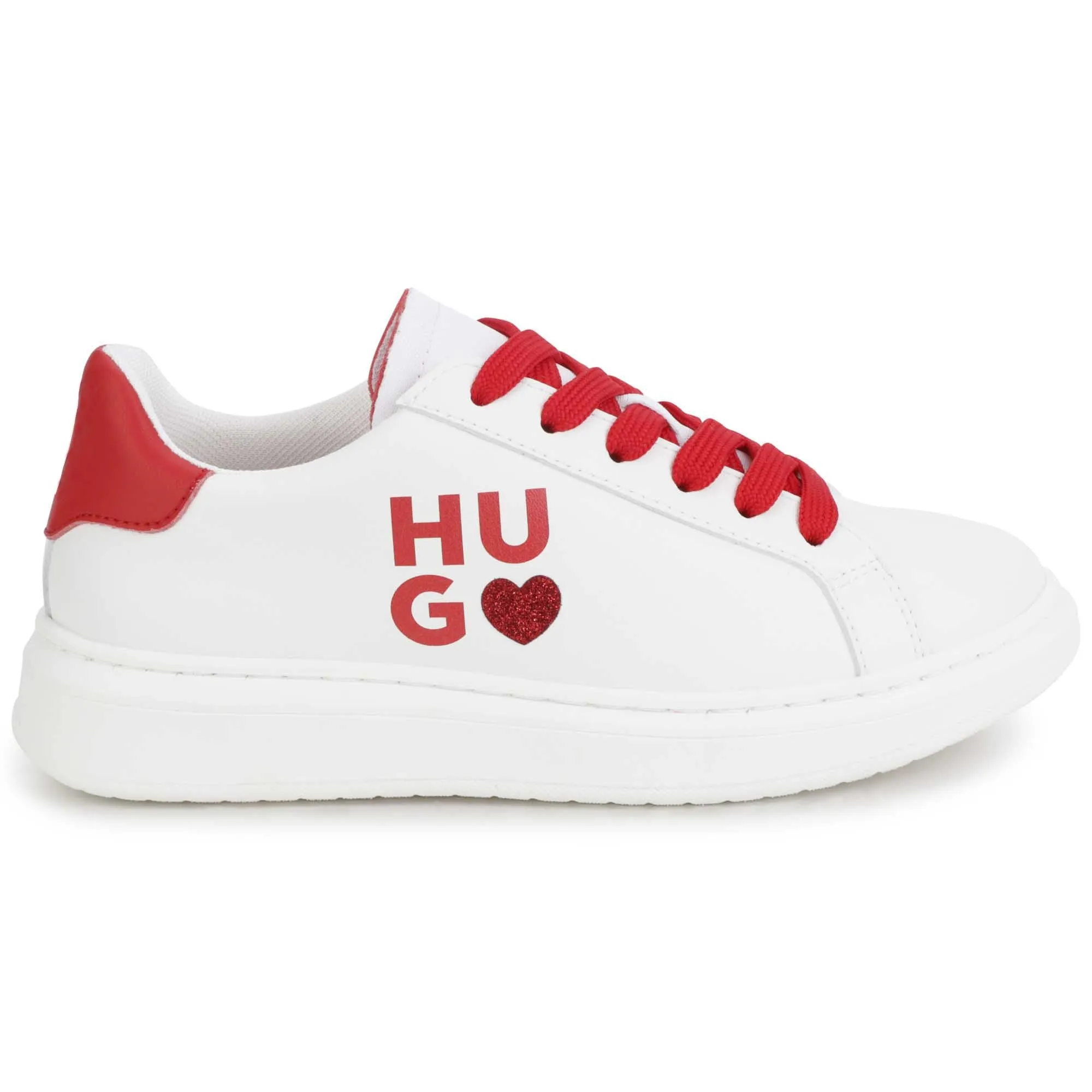 Hugo White and Red Sneakers