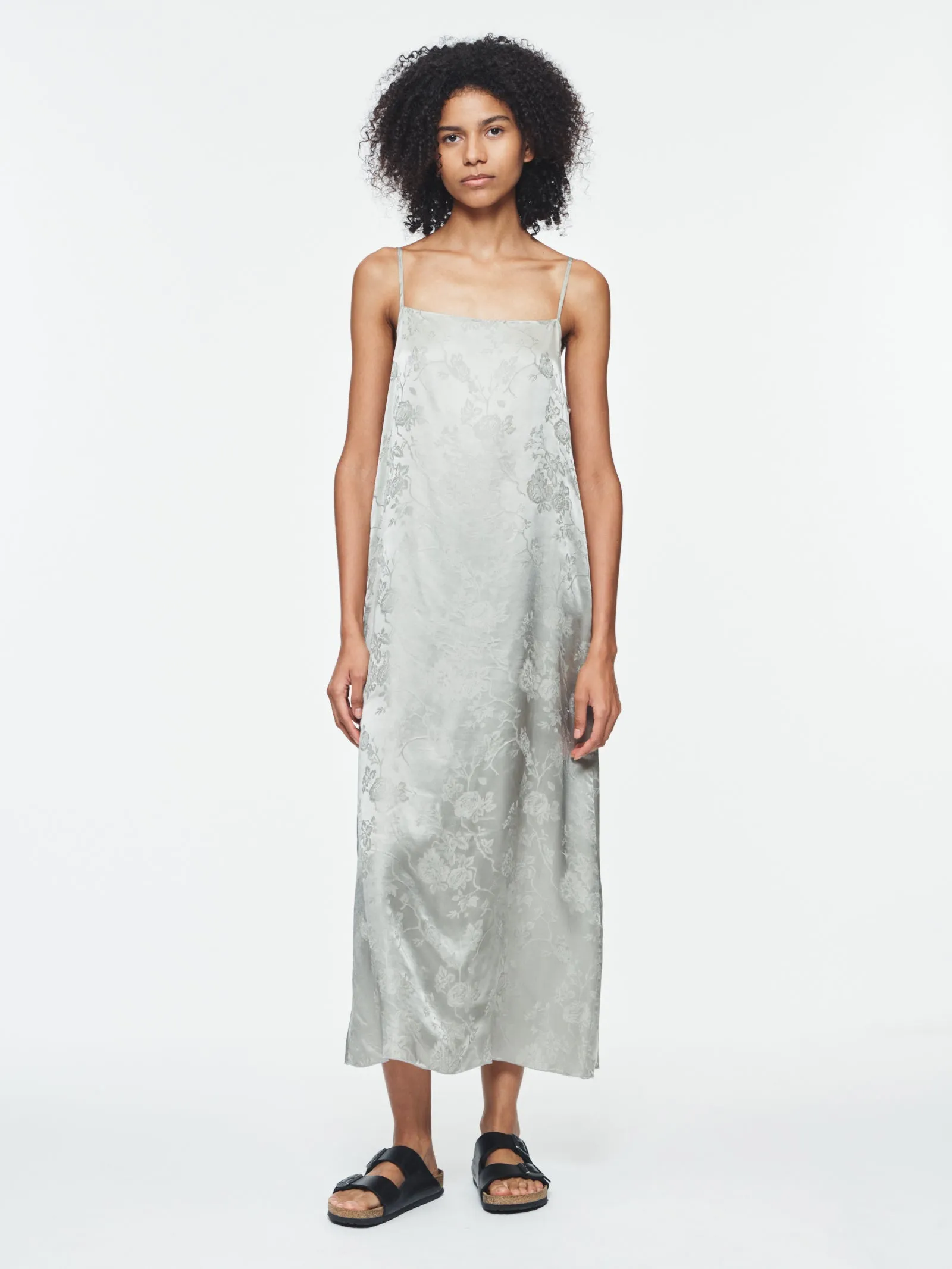 Jacquard Slip Dress in Ash