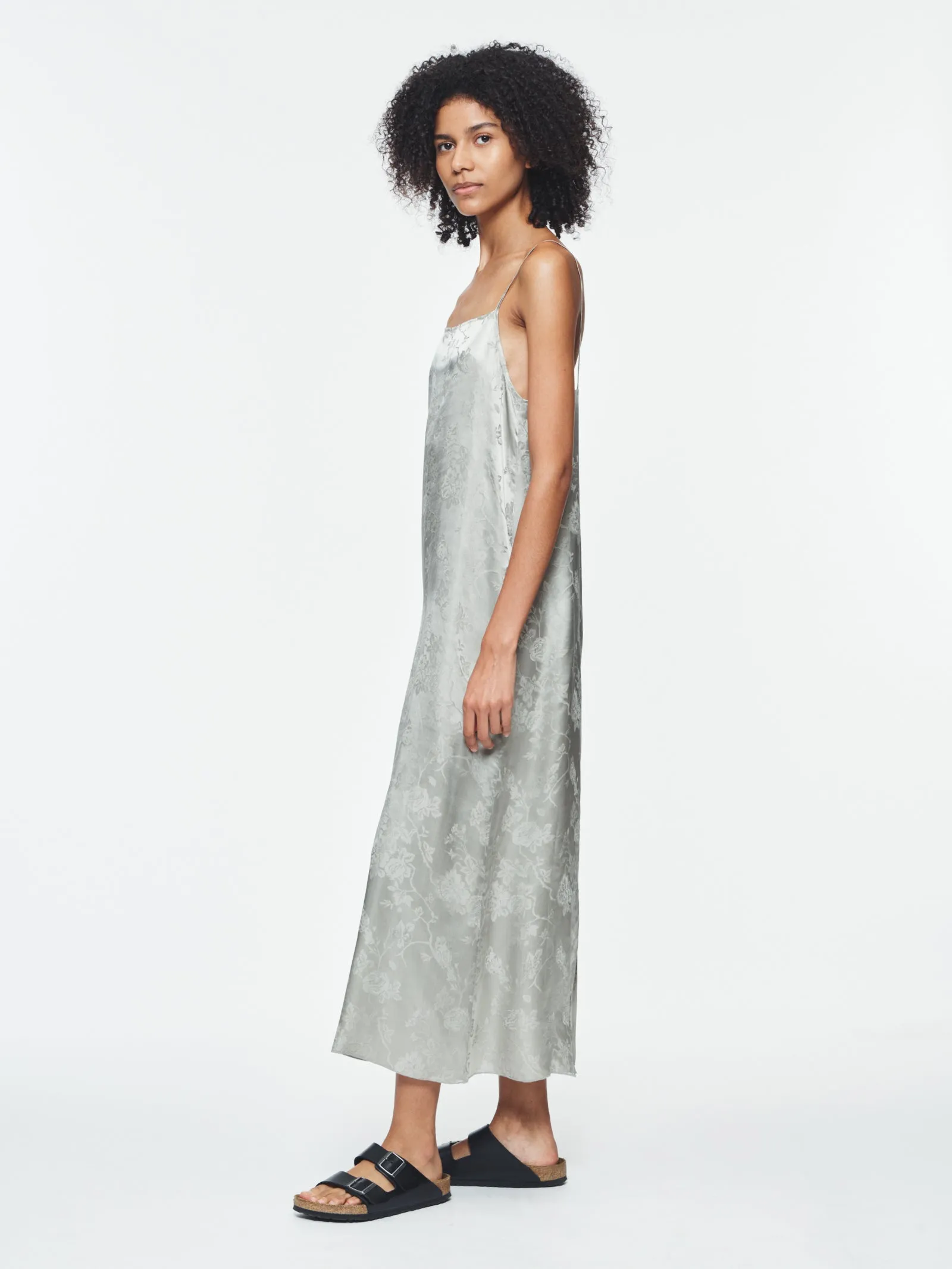 Jacquard Slip Dress in Ash