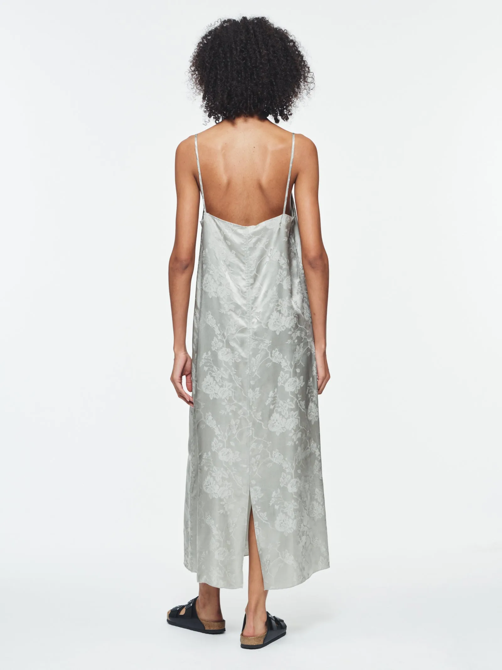 Jacquard Slip Dress in Ash