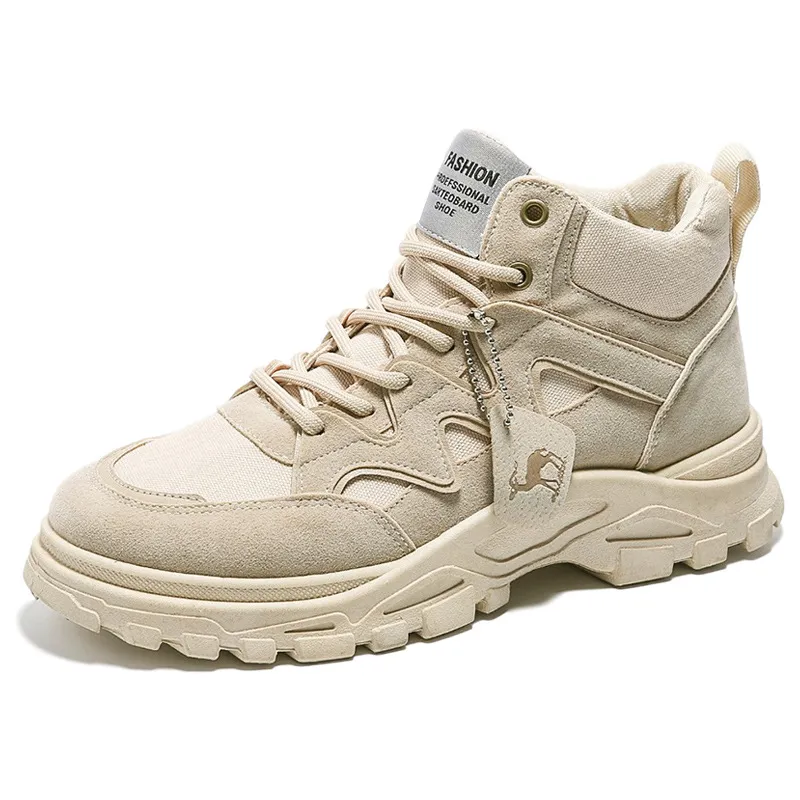 kkboxly kkboxly Men Synthetic Suede Splicing Canvas Soft Wearable Casual Tooling Boots