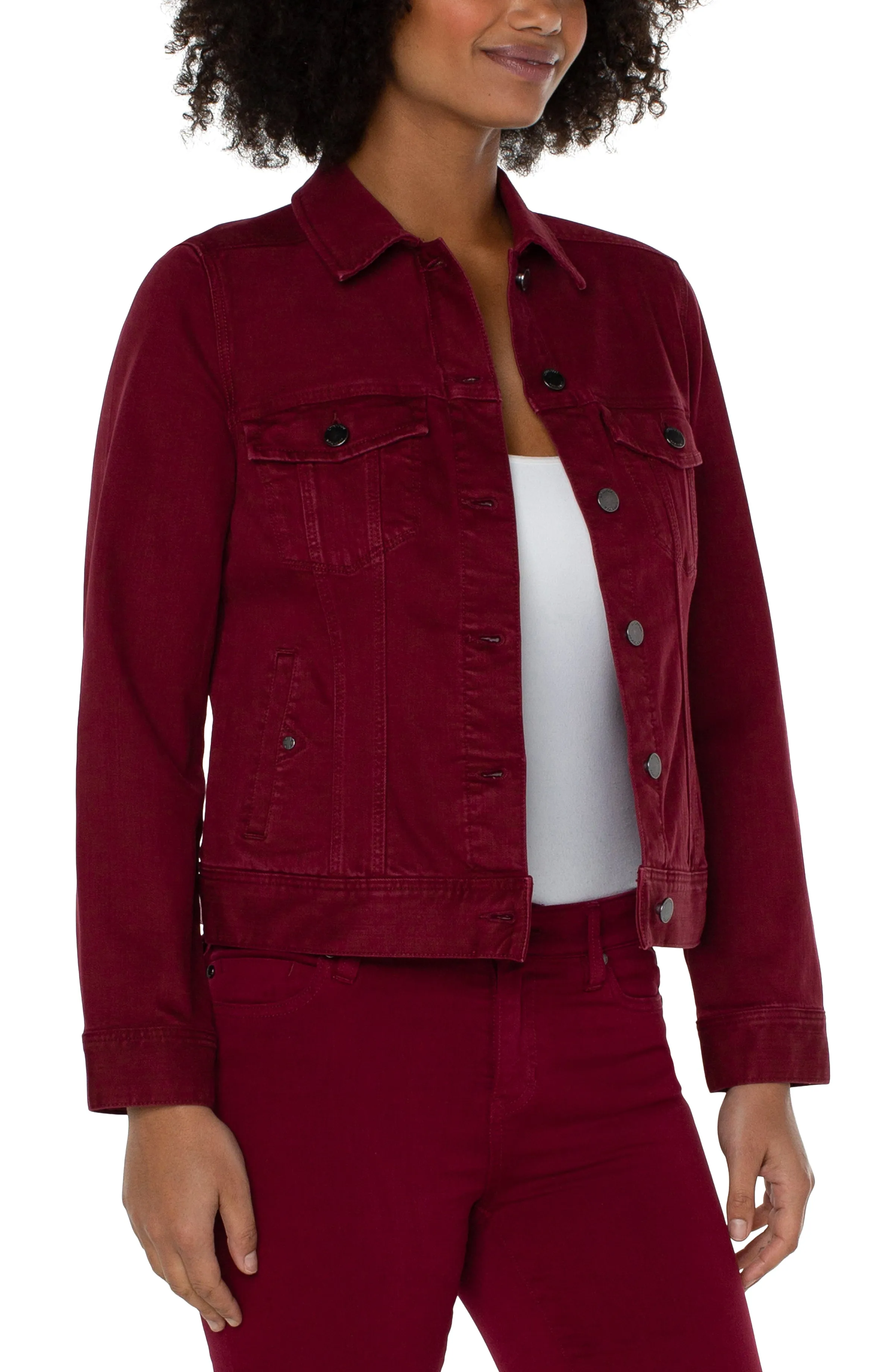 Liverpool Classic Jean Jacket - Red Velvet