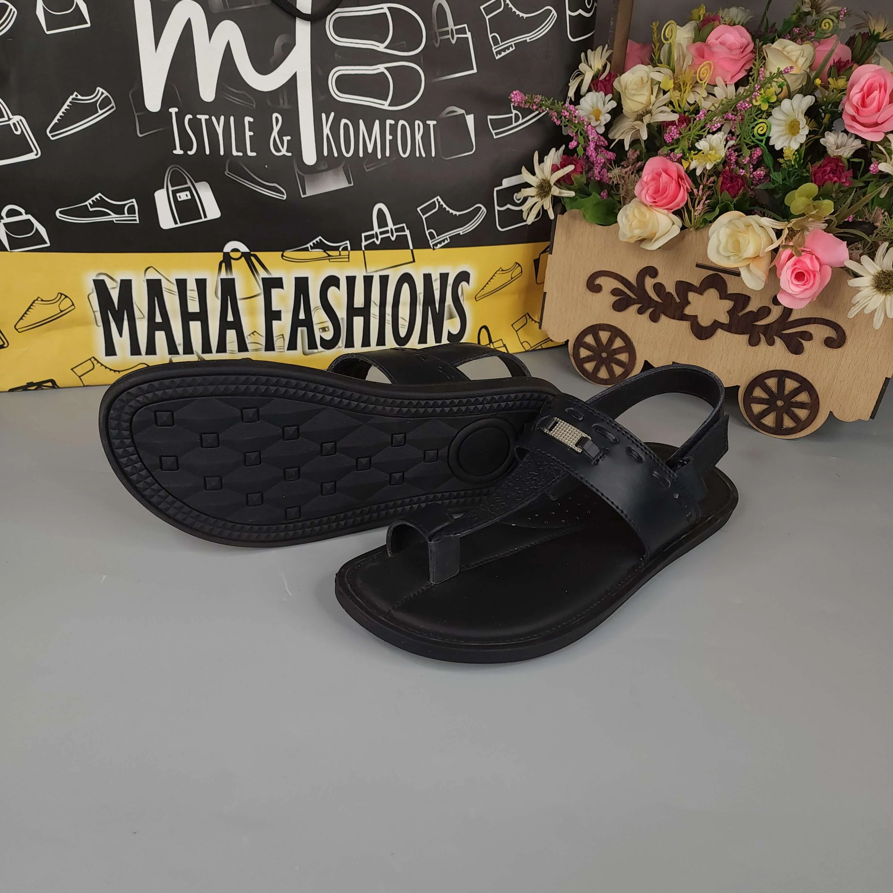 Men Black Sandals