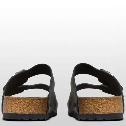 Men's Arizona Birkenstock Leather Sandals, Black Oiled Leather