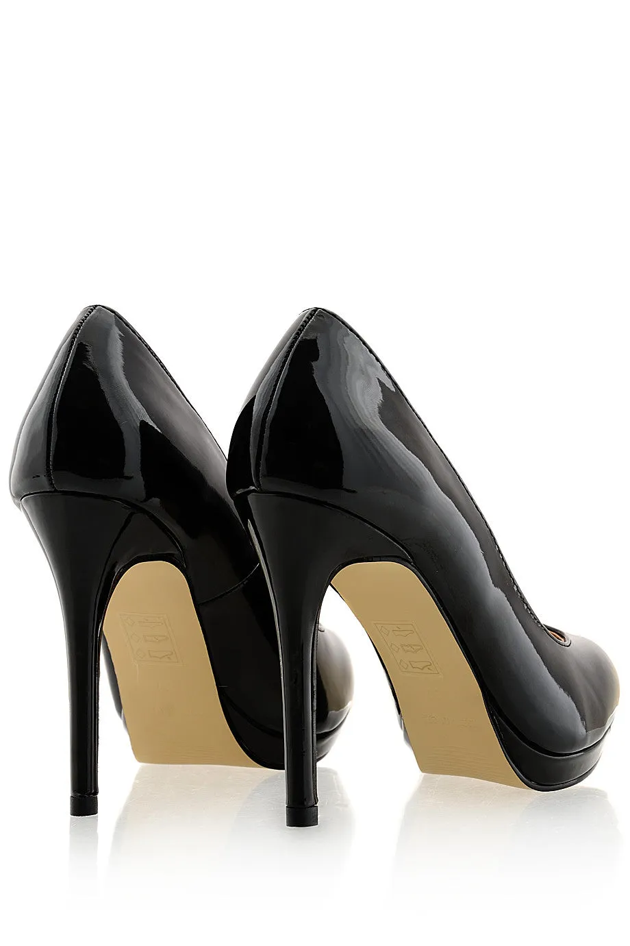 NELDA Black Patent Heels