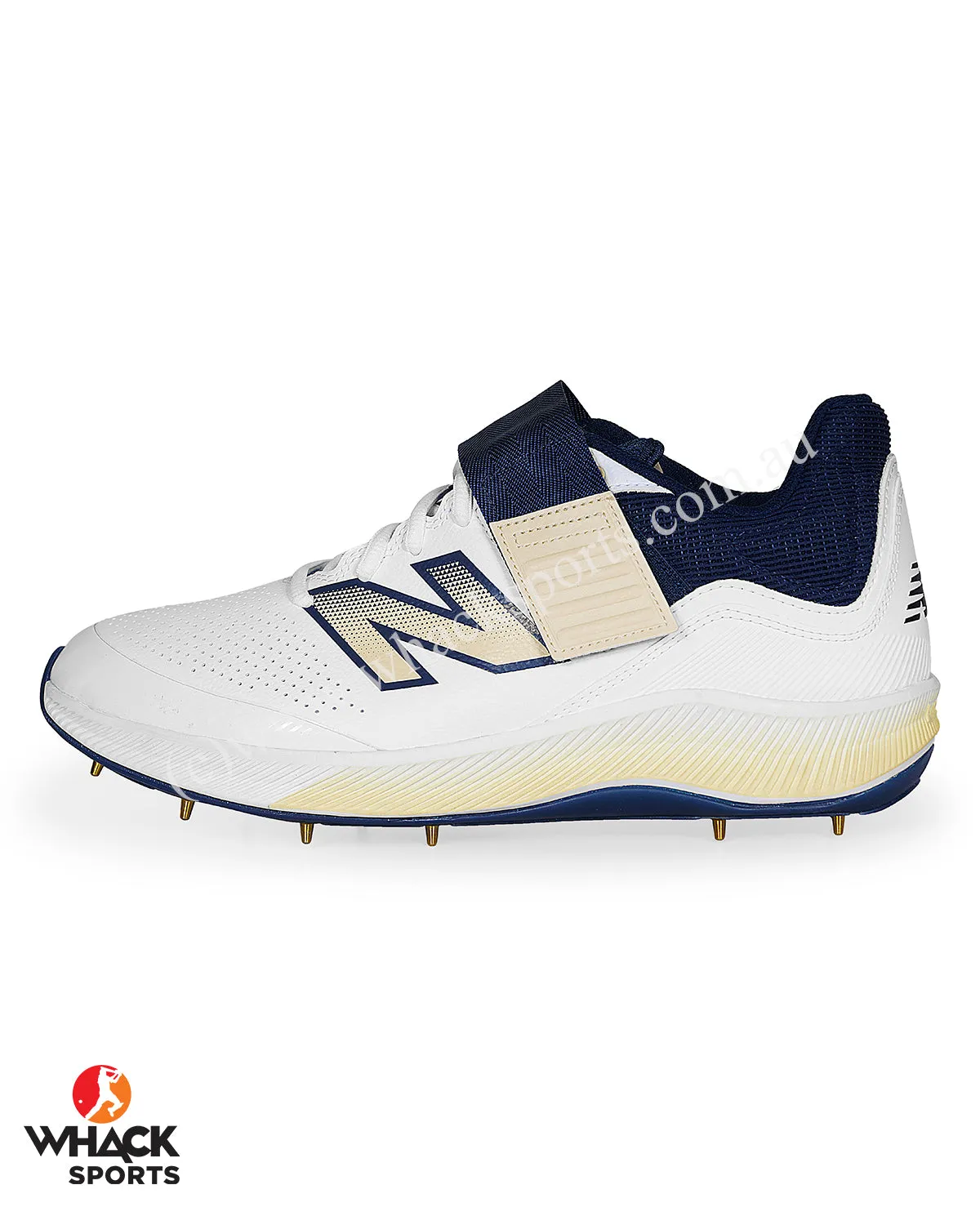 New Balance CK4040 N6 Bowling Cricket Shoes - Steel Spikes - White/Navy