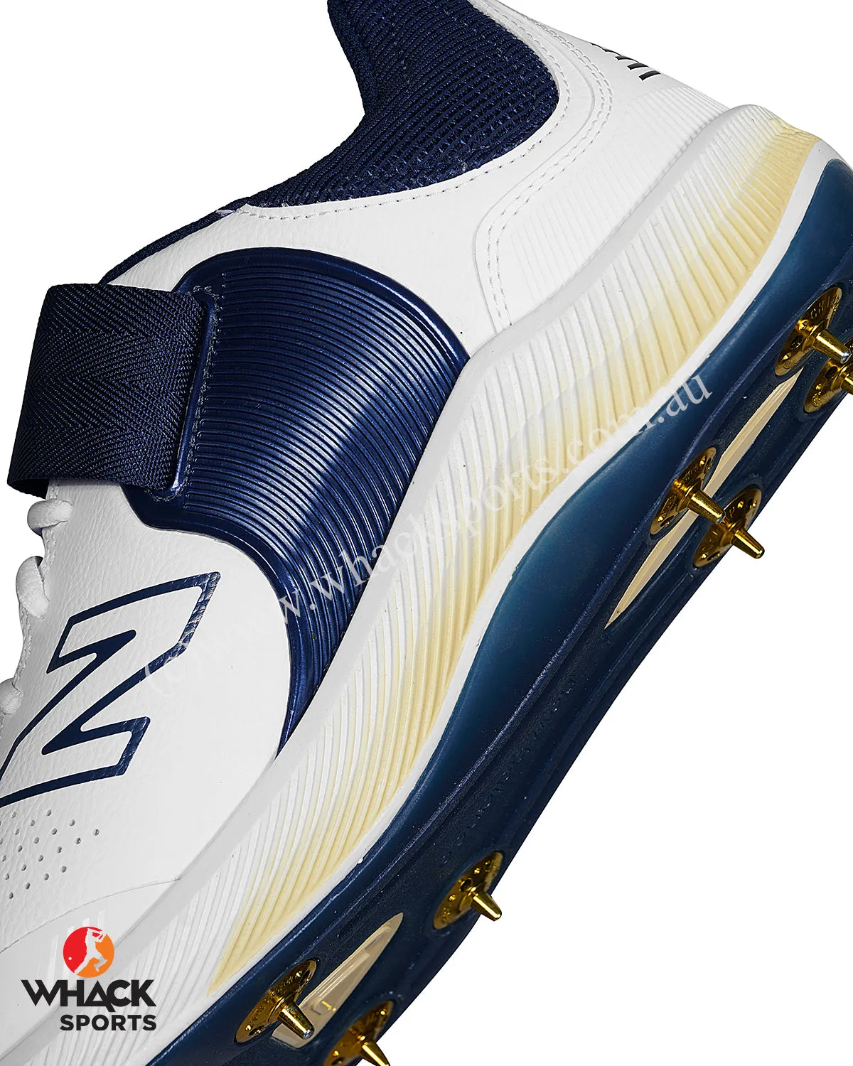 New Balance CK4040 N6 Bowling Cricket Shoes - Steel Spikes - White/Navy