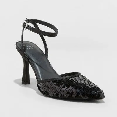 New - Women's Belinda Slingback Pumps - A New Day™ Black 8