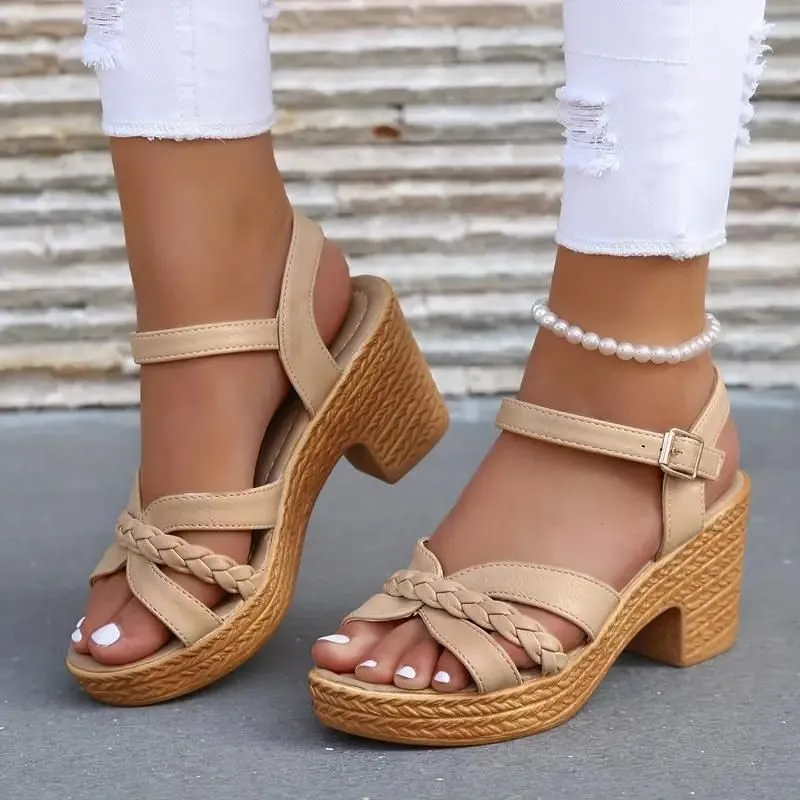 OCW Arch Support Women Wedge Sandals Comfortable Open Toe Ankle Buckle Strap Summer Sandals