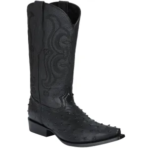 Ostrich Print Boots Snip Toe