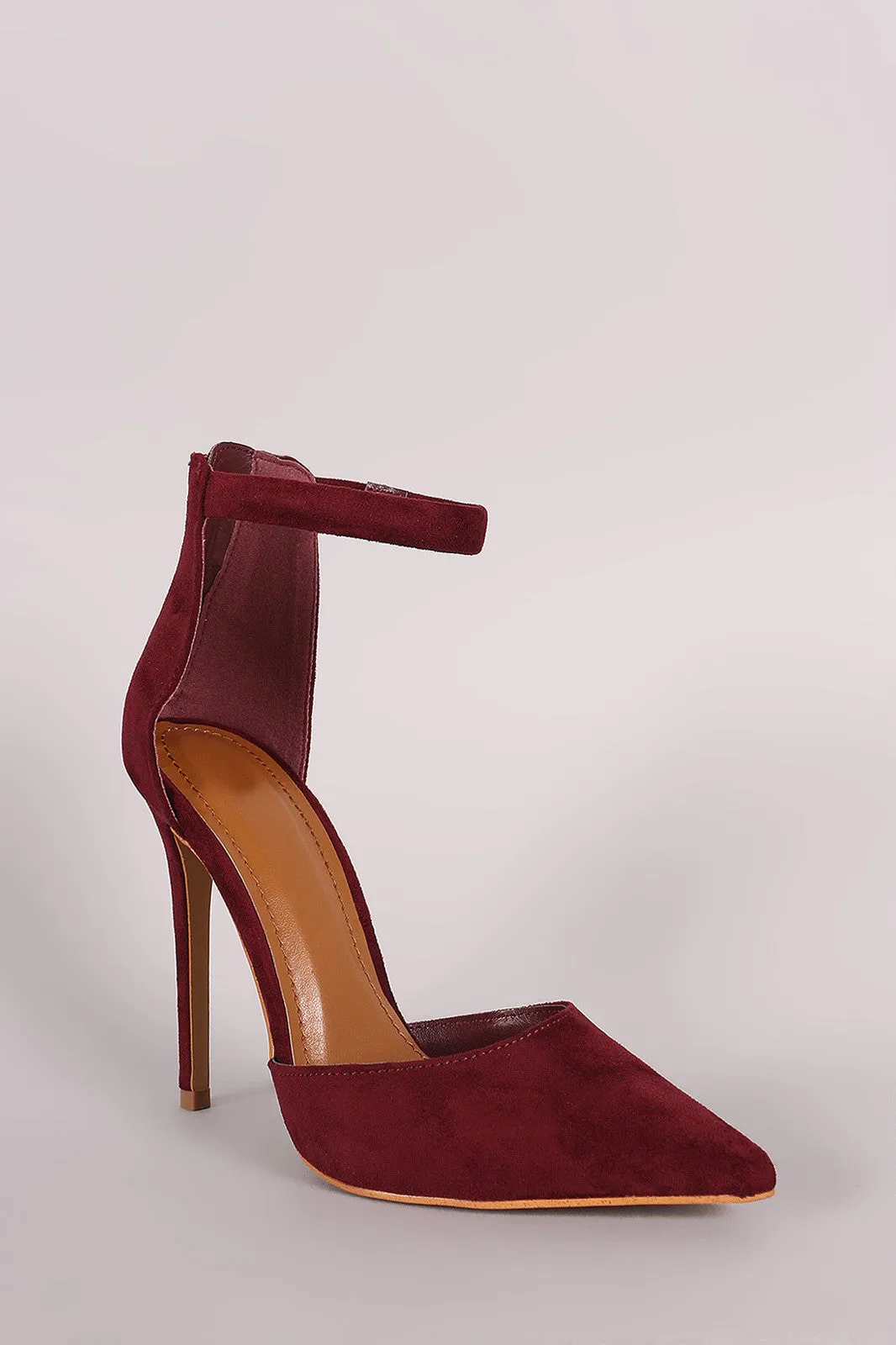 Shoe Republic LA Suede Ankle Strap Stiletto Pump