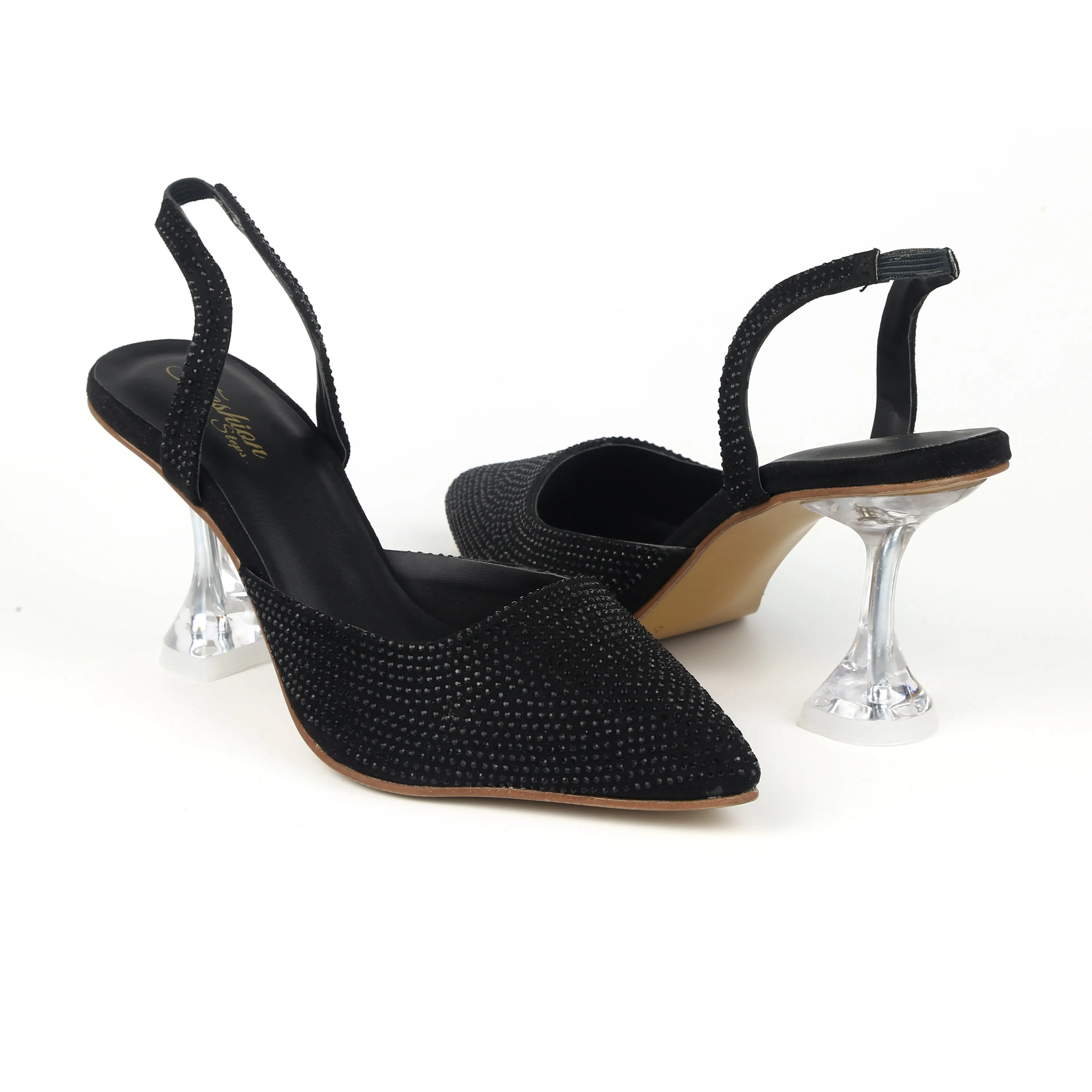 Sling Back Bejewelled Heels