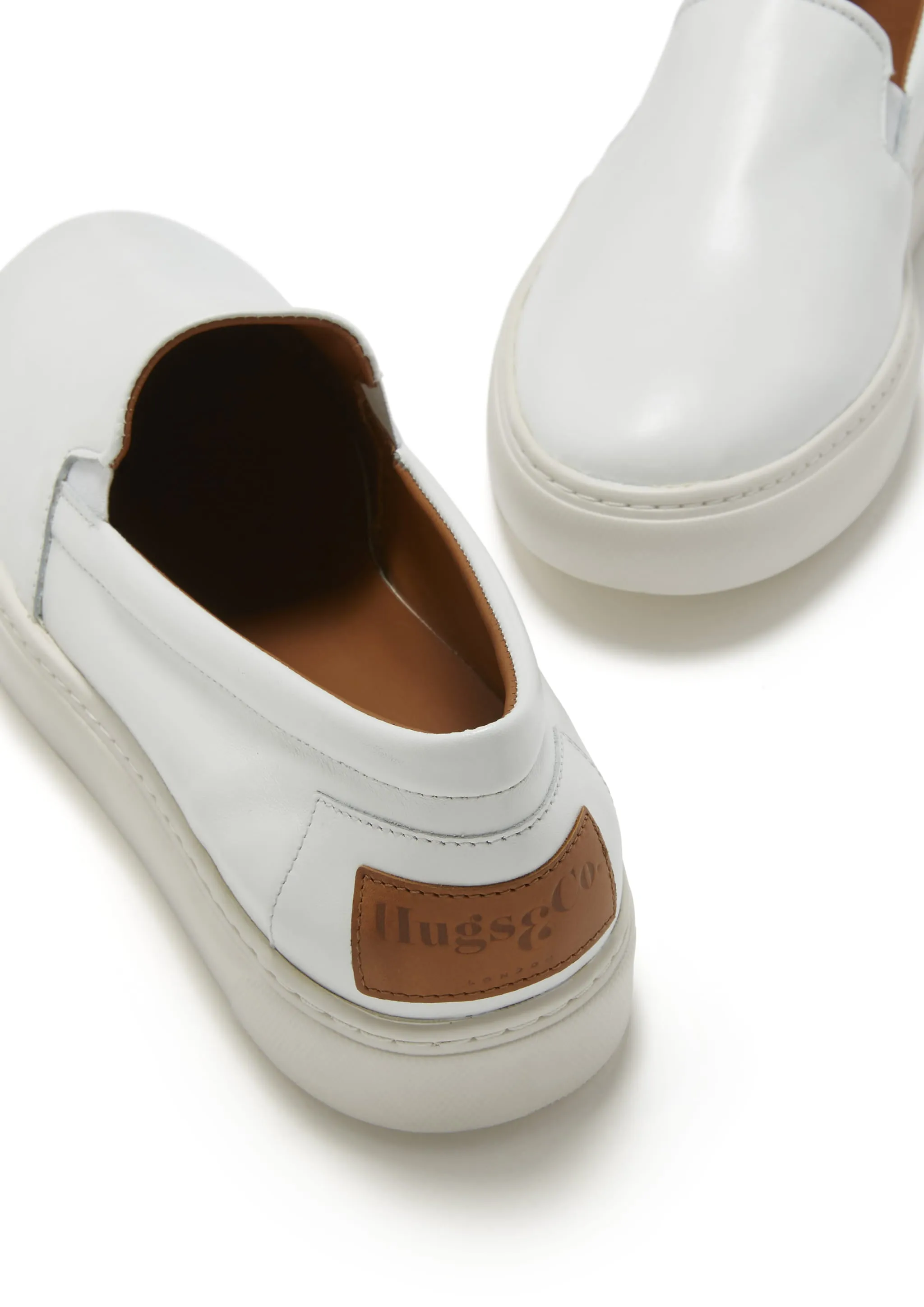 Slip-on Sneakers, white leather