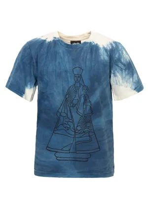 T-shirt voor meisjes en jongens met natuurlijk indigo