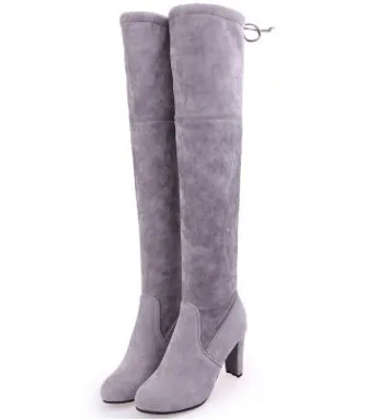 Trendy Thigh High Faux Suede Leather  Over The Knee Boots