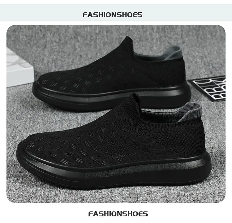 Ultra-light couple athleisure fly knitting breathable lightweight running shoes