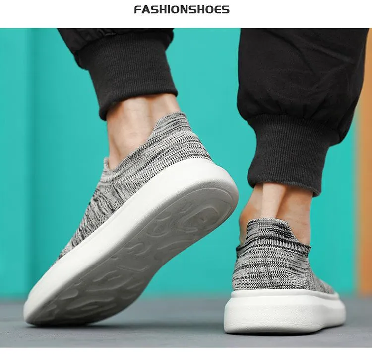 Ultra-light couple athleisure fly knitting breathable lightweight running shoes