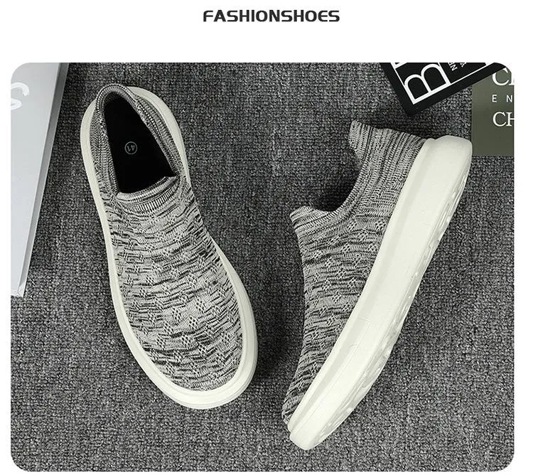 Ultra-light couple athleisure fly knitting breathable lightweight running shoes