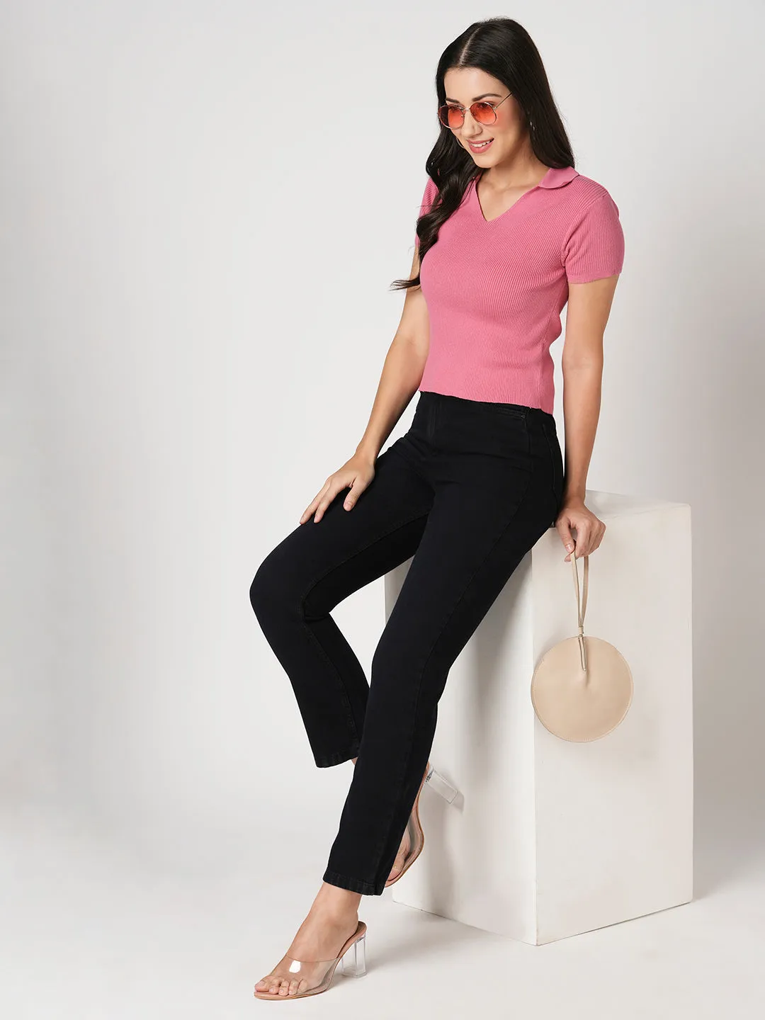 Women High-Rise Relaxed Straight Fit Jeans