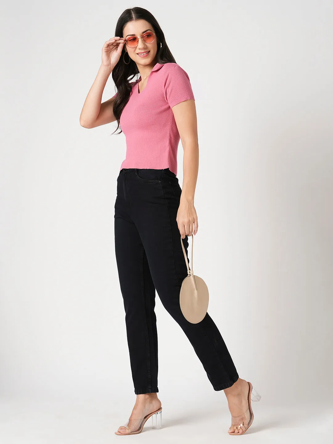 Women High-Rise Relaxed Straight Fit Jeans