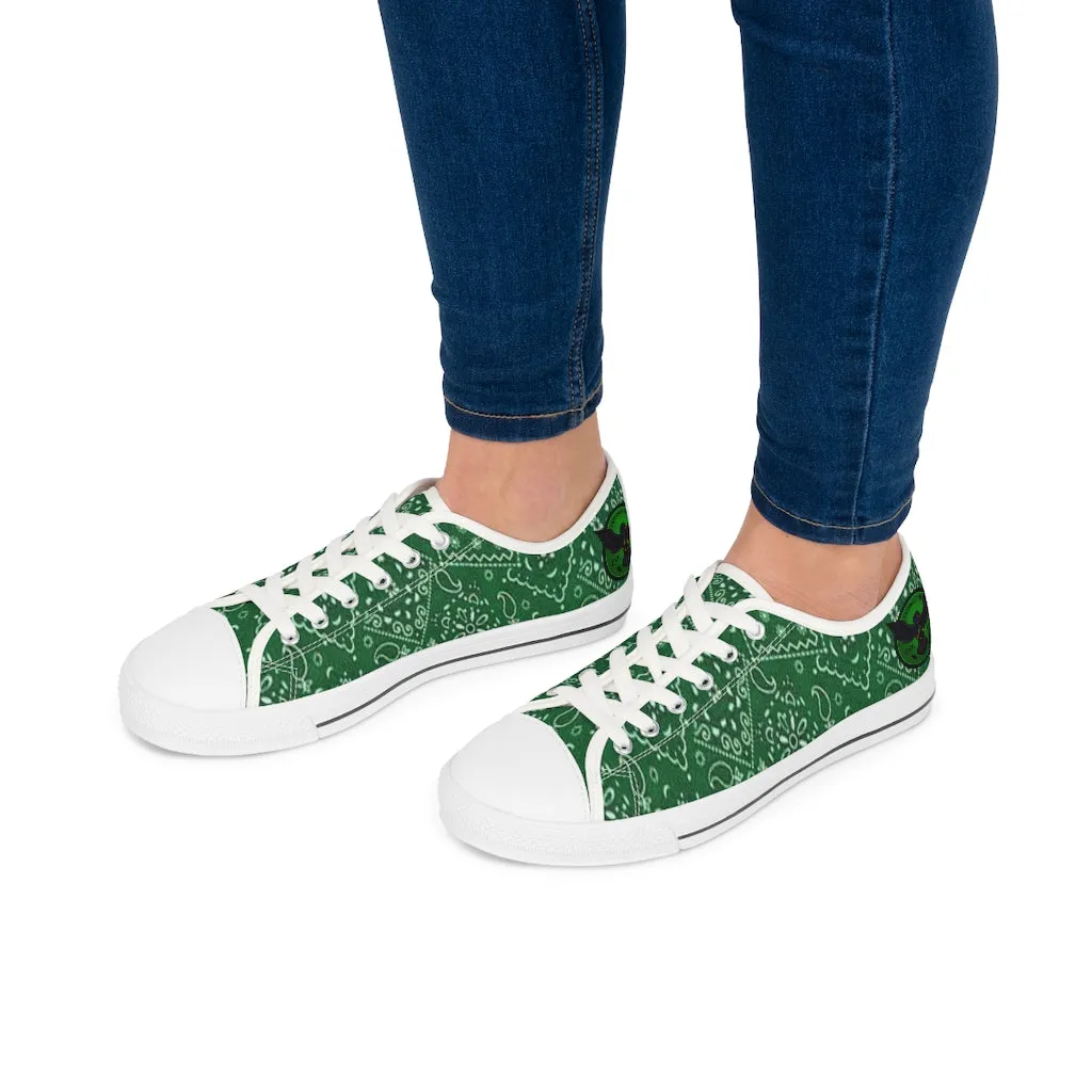 Women's Crowgodshi Green Colors Low Top Sneakers