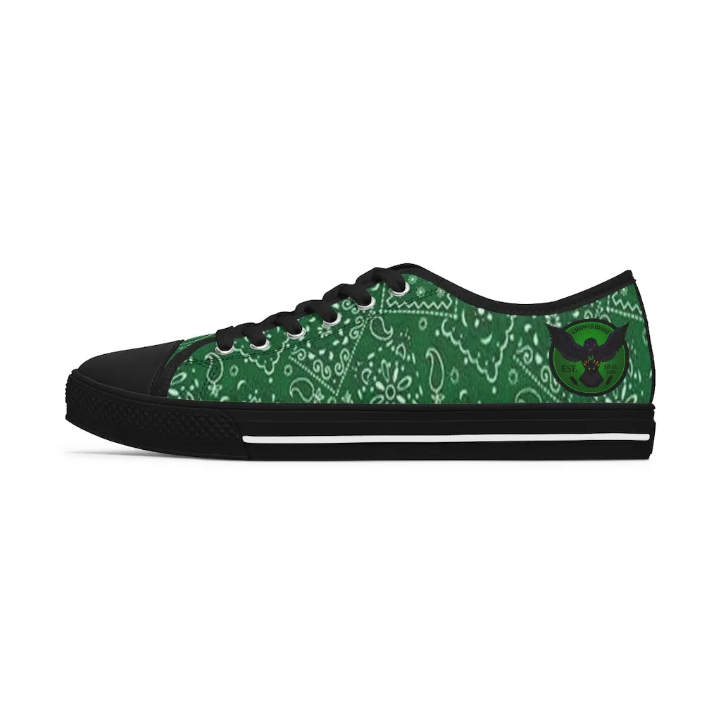 Women's Crowgodshi Green Colors Low Top Sneakers