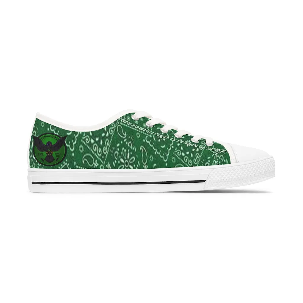 Women's Crowgodshi Green Colors Low Top Sneakers