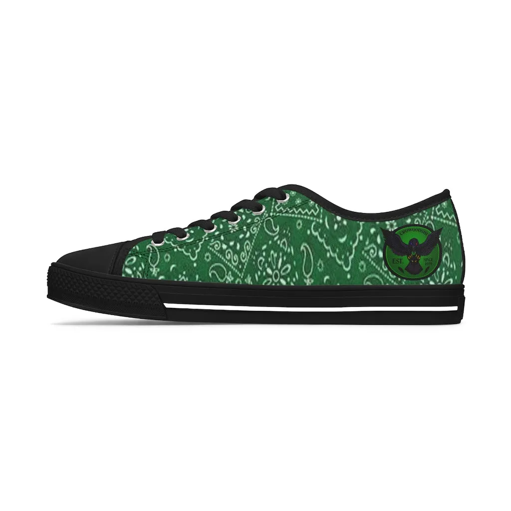 Women's Crowgodshi Green Colors Low Top Sneakers